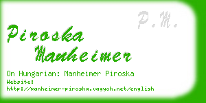 piroska manheimer business card